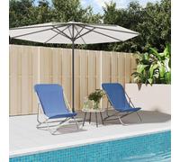 vidaXL Sillas de playa plegables 2 uds textilene acero recubierto azul