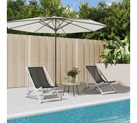 vidaXL Sillas de playa plegables 2 unidades aluminio y textilene gris
