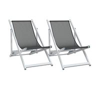 vidaXL Sillas de playa plegables 2 uds aluminiotextilene