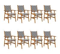 vidaXL Sillas de jardín 8 unidades madera maciza de acacia 56 cm