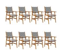 vidaXL Sillas de jardín 8 unidades madera maciza de acacia 56 cm