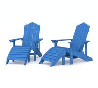 vidaXL Sillas jardín Adirondack 2 uds con reposapiés HDPE aguamarina