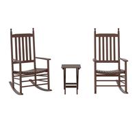 vidaXL Sillas mecedoras 2 uds mesa plegable madera maciza álamo Marrón