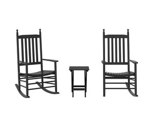 vidaXL Sillas mecedoras 2 uds mesa plegable madera maciza álamo Negro