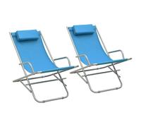 vidaXL Sillas mecedoras 2 unidades acero azul