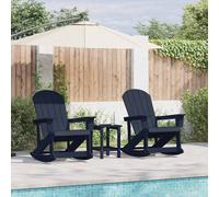 vidaXL Sillas mecedoras Adirondack 2 uds. Azul marino HDPE