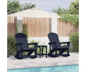vidaXL Sillas mecedoras Adirondack 2 uds. Azul marino HDPE