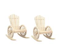 vidaXL Sillas mecedoras Adirondack de madera maciza de abeto 2 uds