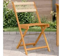 vidaXL Sillas de bistró 2 uds madera maciza de acacia y cuerda beige