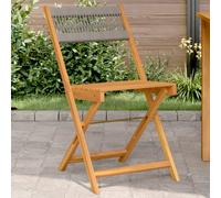 vidaXL Sillas de bistró 2 uds madera maciza de acacia y cuerda gris