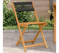 vidaXL Sillas de bistró 2 uds madera maciza de acacia y cuerda negro