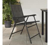 vidaXL Sillas de jardín plegables 4 uds acero y textileno gris melange