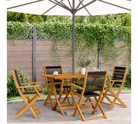 Vidaxl sillas de jardín reclinables 4 uds madera maciza acacia negro