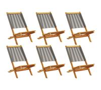 vidaXL, 6 sillas plegables, madera de acacia maciza gris