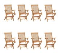 vidaXL Sillas de jardín plegables 8 unidades madera maciza de teca