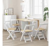 vidaXL Sillas de comedor plegables Corona – Madera pino blanco – 4 uds