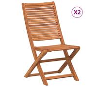 vidaXL Sillas plegables jardín 2uds madera maciza acacia en modelo Con reposabrazos/Sin reposabrazos | cómodas modernas ergonómicas para comedor cocina salón hogar