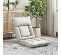vidaXL Sillón reclinable con reposapiés ajustable, color blanco, tapizado en cuero sintético