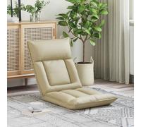vidaXL Sillón ajustable Crema Cuero sintético