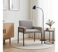 vidaXL Sillón auxiliar Gris Claro Bouclé