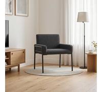 vidaXL Sillón auxiliar Gris oscuro Bouclé