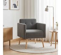 vidaXL Sillón auxiliar Gris oscuro Tela de Pana