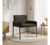 vidaXL Sillón auxiliar Negro Bouclé