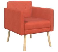vidaXL Sillón Auxiliar Rojo Naranja Tela de Pana