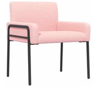 vidaXL Sillón Auxiliar Rosa Bouclé