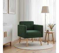 vidaXL Sillón auxiliar Verde Selva Tela de Pana