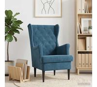 vidaXL Sillón Azul Terciopelo