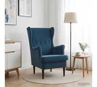 vidaXL Sillón Azul Terciopelo