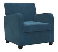 vidaXL Sillón Azul Terciopelo