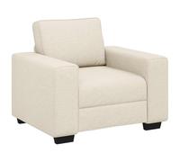 vidaXL Sillón Beige 100 cm Tejido Mezcla de Lino | Un look moderno que encaja perfecto en tu casa, Con buen acolchado para estar relajado, Tela de calidad sobre un fuerte