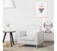 vidaXL Sillón blanco 75x70x75 cm piel sintética
