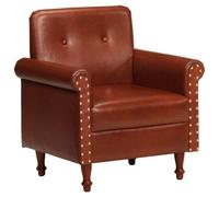 vidaXL Sillón butaca de cuero auténtico marrón