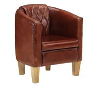 vidaXL Sillón butaca de cuero auténtico marrón claro