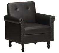 vidaXL Sillón butaca de cuero auténtico negro