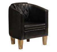 Vidaxl sillón butaca de cuero auténtico negro