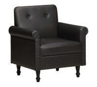 Vidaxl sillón butaca de cuero auténtico negro 73 cm