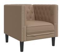 vidaXL Sillón Chesterfield de cuero artificial marrón capuchino