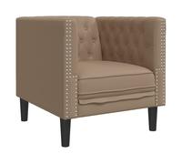 vidaXL Sillón Chesterfield de cuero artificial marrón capuchino