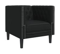 vidaXL Sillón Chesterfield de cuero artificial negro