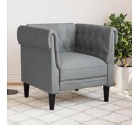 vidaXL Sillón Chesterfield de tela gris claro