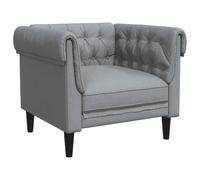 vidaXL Sillón Chesterfield de tela gris claro