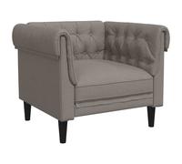 vidaXL Sillón Chesterfield de tela gris taupé
