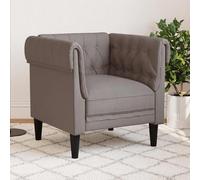 vidaXL Sillón Chesterfield de tela gris taupé