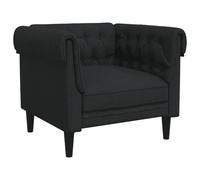 vidaXL Sillón Chesterfield de tela negro