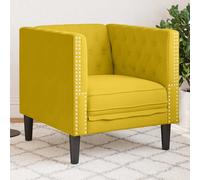 vidaXL Sillón Chesterfield de terciopelo amarillo