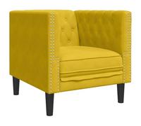 vidaXL Sillón Chesterfield de terciopelo amarillo